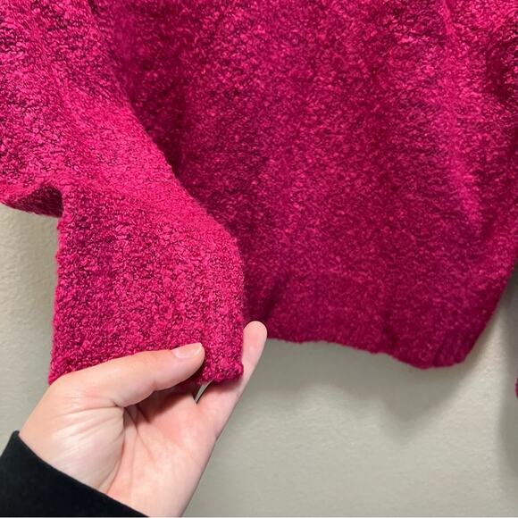 Kensie Pink Popcorn Knit Wool Blend Raspberry Pink Sweater Size XL NWT - Picture 5 of 8